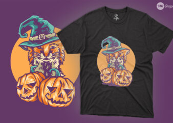 Halloween Fox Pumpkin – Illustration graphic t shirt