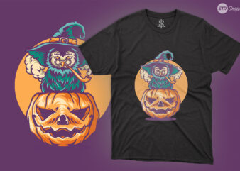 Halloween Owl Pumpkin – Illustration