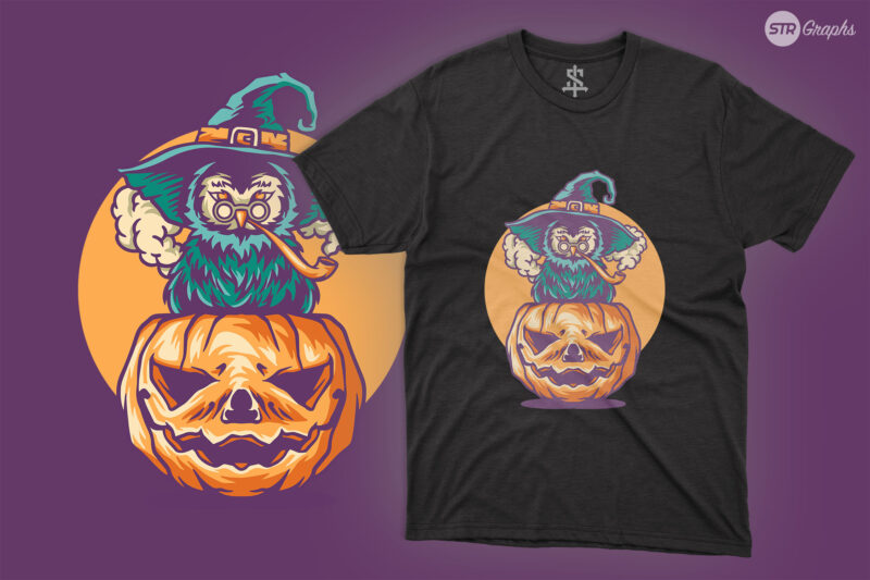 Halloween Owl Pumpkin – Illustration