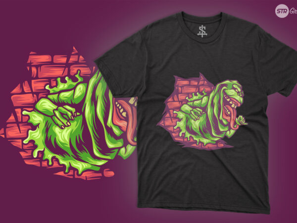 Slime monster – illustration t shirt template vector