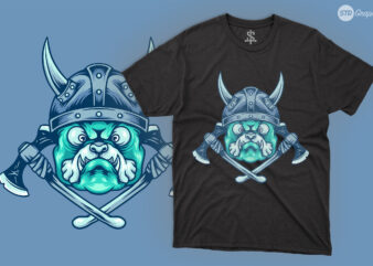 Viking Dog Head – Illustration t shirt vector art