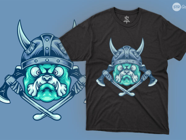 Viking dog head – illustration t shirt vector art