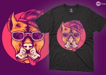 Funky Dog – Illustration t shirt graphic design