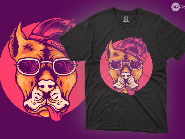 Funky dog – illustration t shirt graphic design