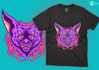 Devil Bat – Illustration t shirt vector illustration