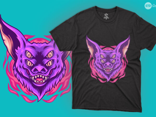 Devil bat – illustration t shirt vector illustration