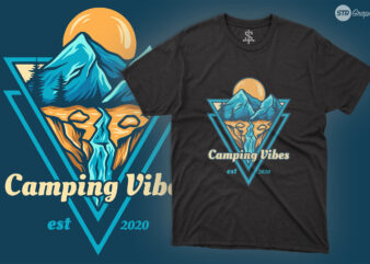 Camping Vibes – Illustration t shirt vector file