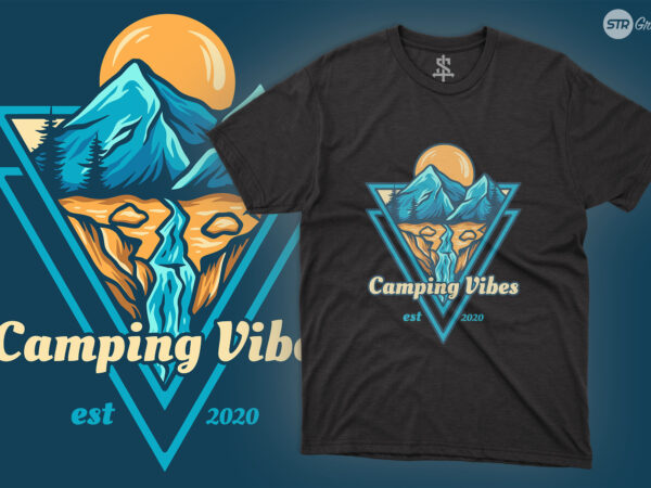 Camping vibes – illustration t shirt vector file