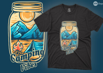 Camping Vibes In Jar t shirt vector file