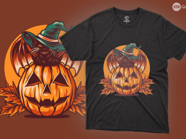 Cat halloween – illustration t shirt vector file