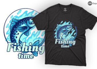 Fishing Time – Illustration t shirt graphic design