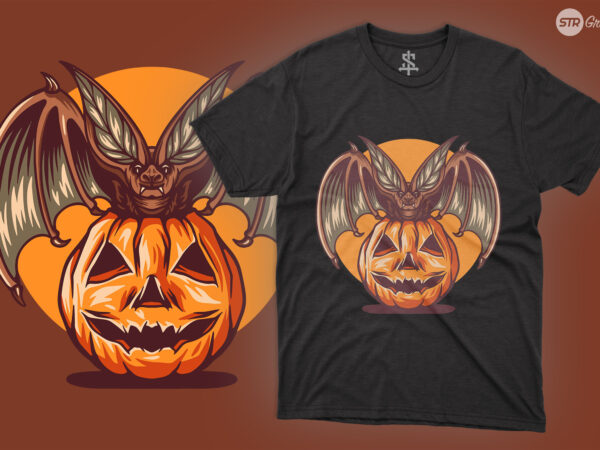 Bat halloween – illustration t shirt template