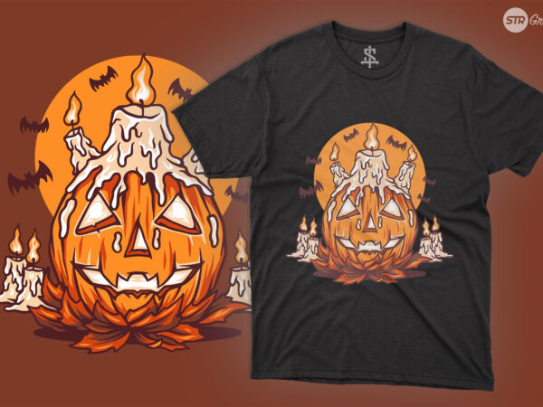 Halloween candles – illustration graphic t shirt