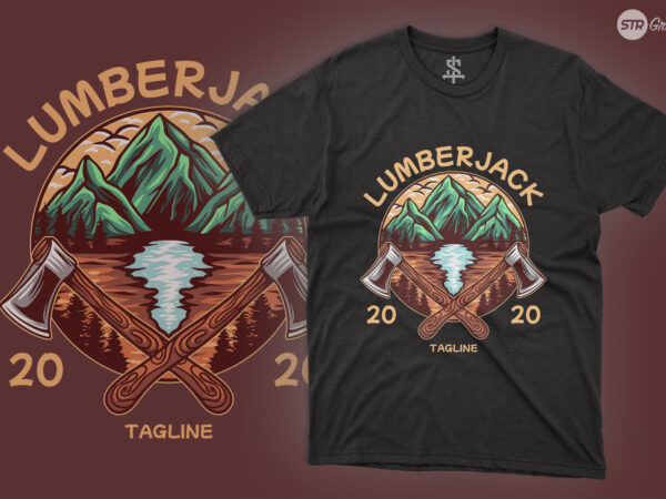 Lumberjack mountain – illustration t shirt vector graphic