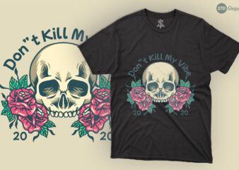 Skull And Rose – Illustration t shirt template vector