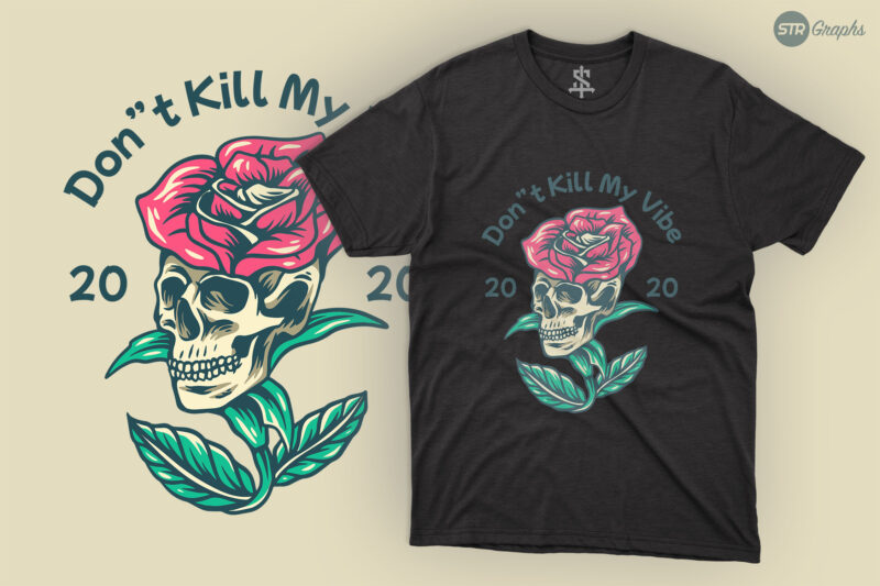 Skull And Rose – Illustration