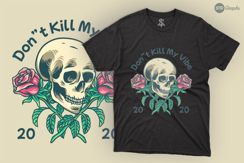 Skull And Rose – Illustration