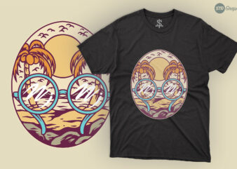 Summer Glasses – Illustration t shirt template vector