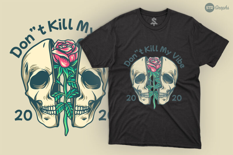 Skull And Rose – Illustration