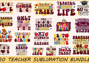 Teacher Png Sublimation Bundle t shirt designs for sale