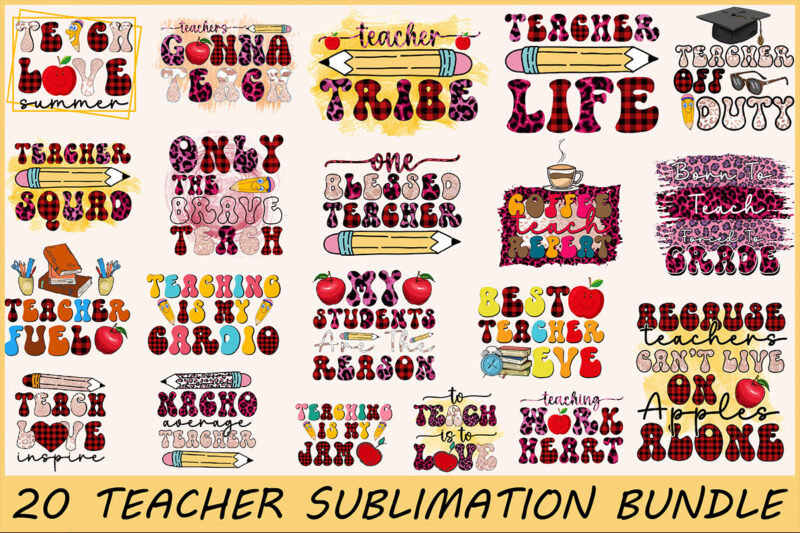 Teacher Png Sublimation Bundle