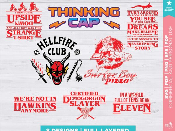 Stranger things 4 hell fire club, surfer boy pizza | svg, png, pdf, dxf, for cricut or sublimation. t shirt template vector