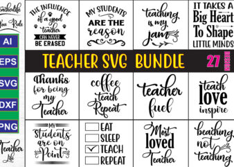 Teacher SVG Bundle t shirt designs for sale