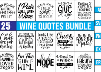 Wine Quotes SVG Bundle t shirt design for sale