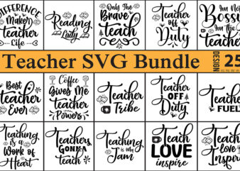 Teacher SVG Bundle t shirt designs for sale