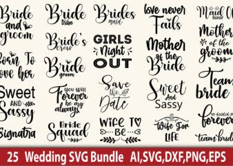 Wedding SVG Bundle t shirt design for sale