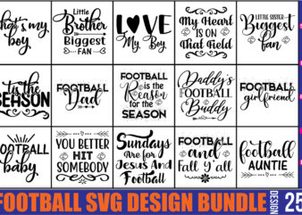 Football SVG Bundle t shirt graphic design