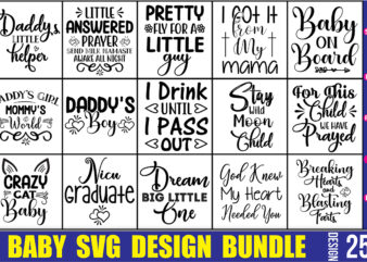 Baby SVG Bundle t shirt template