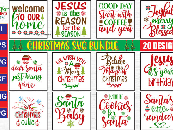 Christmas svg bundle t shirt vector file