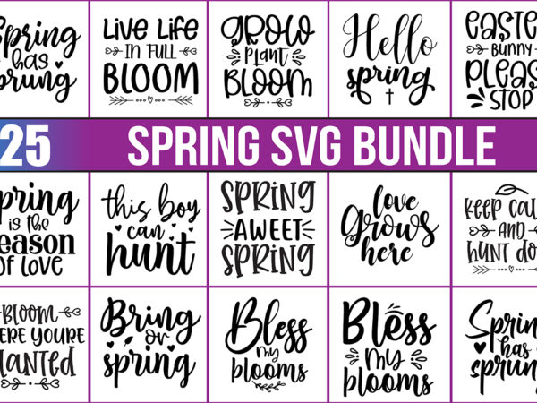 Spring svg bundle t shirt template vector