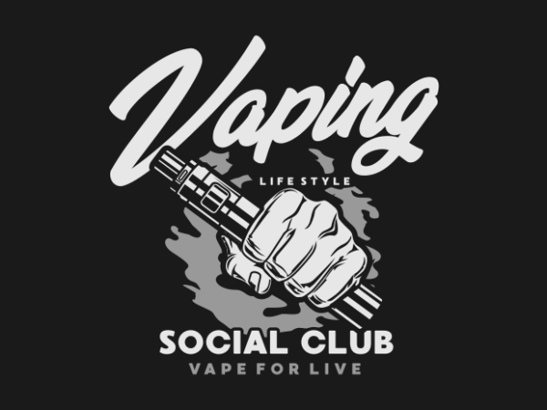 Vaping social club t shirt vector art