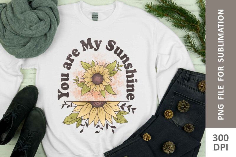 Retro Sunflowers Sublimation Designs Bundle, Sunflowers T-shirt Designs Bundle