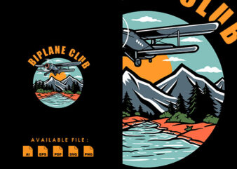 Biplane club Tshirt Design