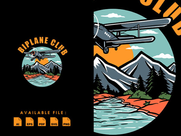 Biplane club tshirt design