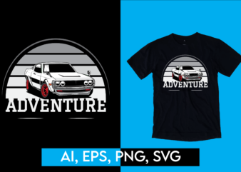 Adventure muscles car retro vintage sports cars lover ready to print t-shirt design