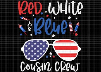 Red White & Blue Cousin Crew 4th Of July USA Sunglasses Svg, 4th Of July Svg, Cousin Crew Svg