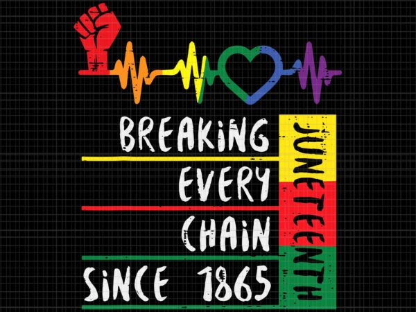 Juneteenth breaking every chain since 1865 svg, juneteenth 1865 svg, juneteenth svg, breaking every chain svg vector clipart