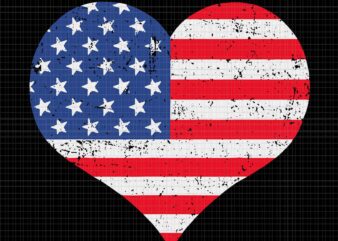 American Flag Heart 4th Of July USA Patriotic Pride Svg, Heart 4th Of July Svg, Heart Flag Svg, 4th Of July Svg