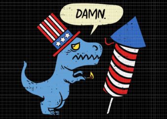 Damn TRex Short Hands Firecracker Firework Svg, T-Rex 4th Of July Svg, Dinosaur Firework Svg, Dinosaur 4th Of July Svg