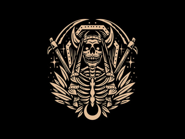 Black grim reaper t shirt template