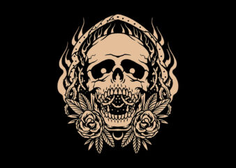 black rose skull