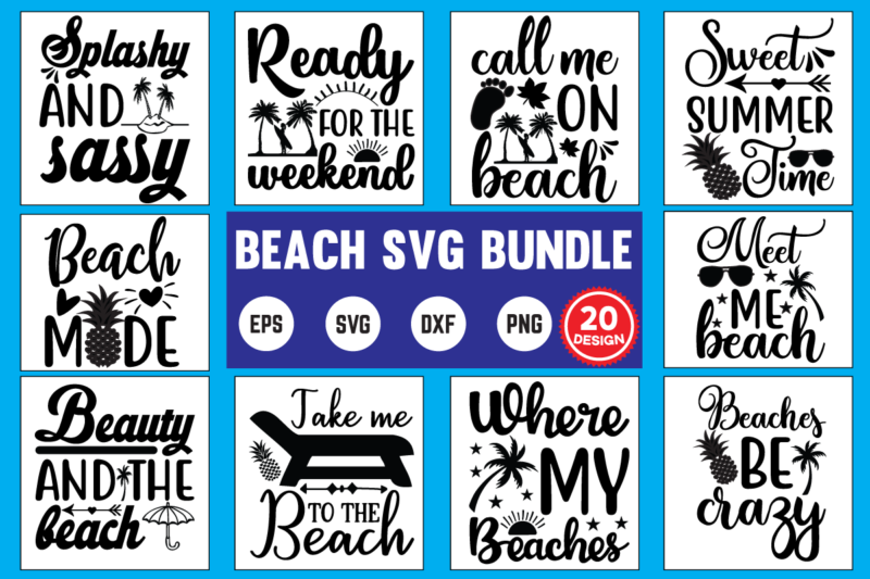 Beach Summer Bundle SVG Beach Life Svg Silhouette Cricut Hello Sweet Summer Svg Vacation Mode SVG File Beach Summer Quote Svg