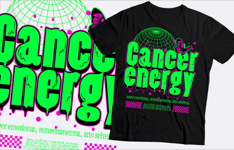cancer energy tempramentor t-shirt design | horoscope t shirt design | cancer tshirt design |svg,png,ai,pdf,eps