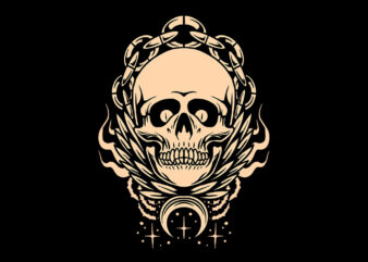 chained skull t shirt vector file