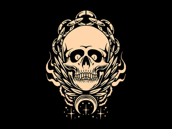 Chained skull t shirt vector file