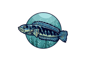 channa fish t shirt vector file